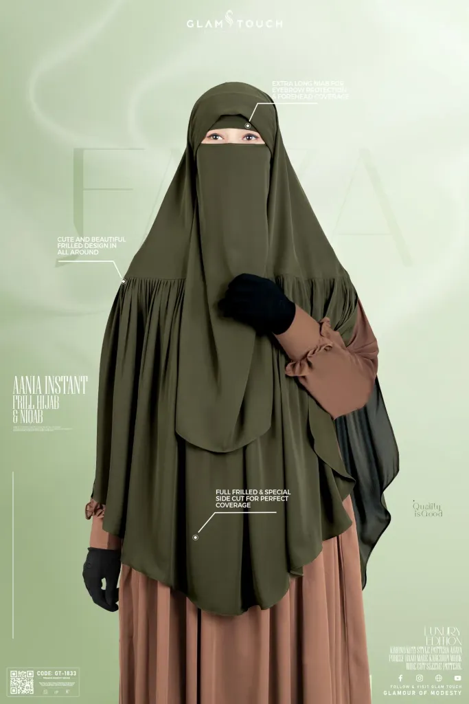 AANIA INSTANT FRILL HIJAB & NIQAB SET | GT-1833
