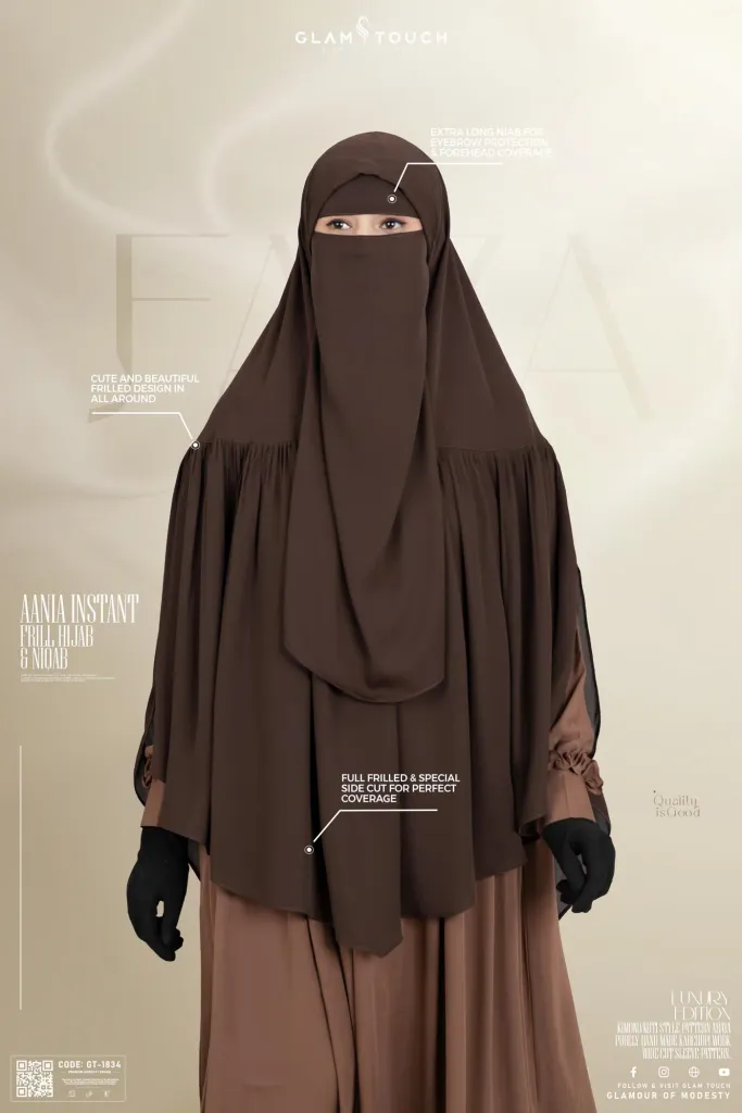 AANIA INSTANT FRILL HIJAB & NIQAB SET | GT-1834
