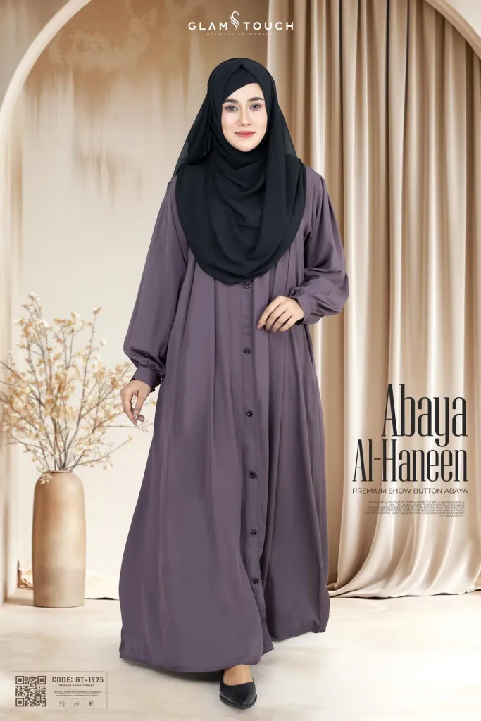 ABAYA AL HANEEN-PREMIUM SHOW BUTTON ABAYA | GT-1975