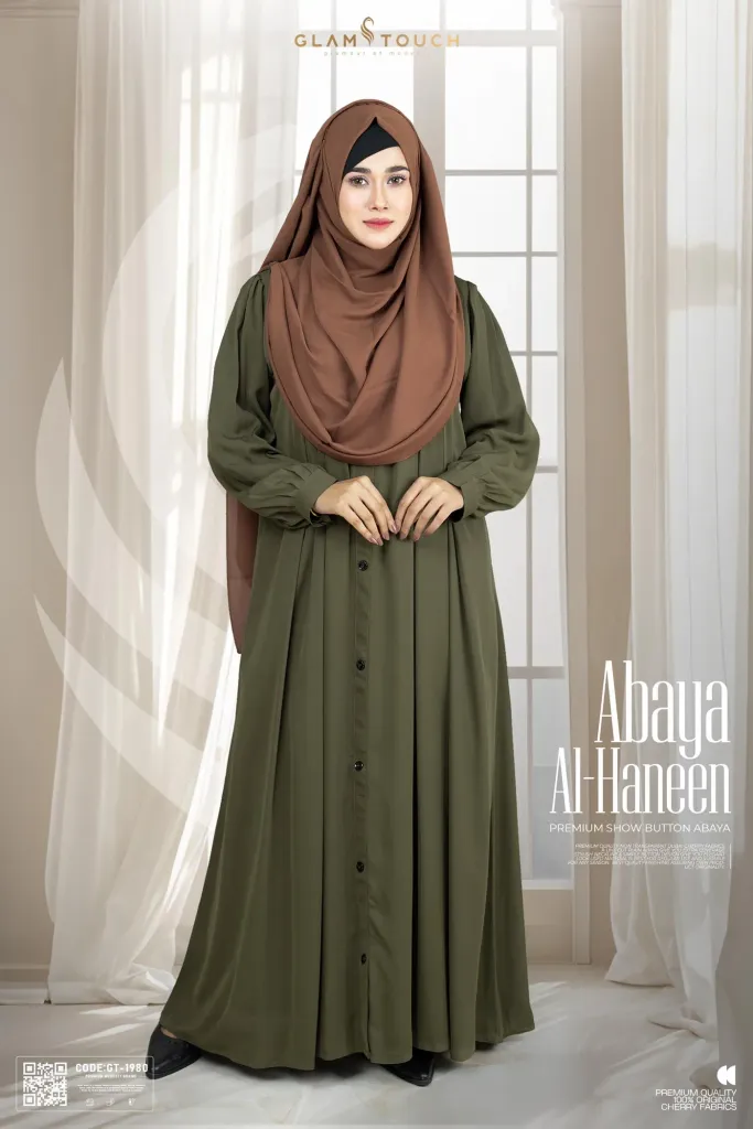 ABAYA AL HANEEN-PREMIUM SHOW BUTTON ABAYA | GT-1980