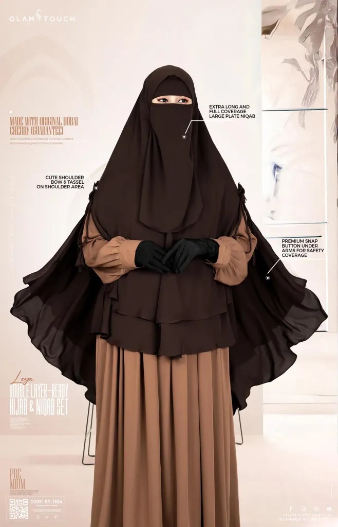 LEYA DOUBLE LAYER READY HIJAB-NIQAB SET | GT-1804