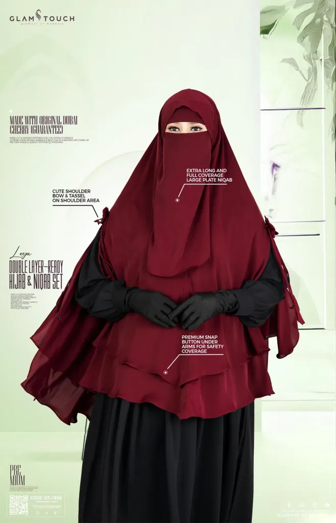 LEYA DOUBLE LAYER READY HIJAB-NIQAB SET | GT-1806