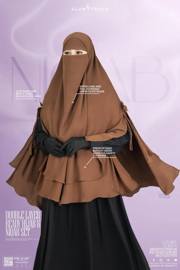 LEYA DOUBLE LAYER READY HIJAB-NIQAB SET | GT-1807