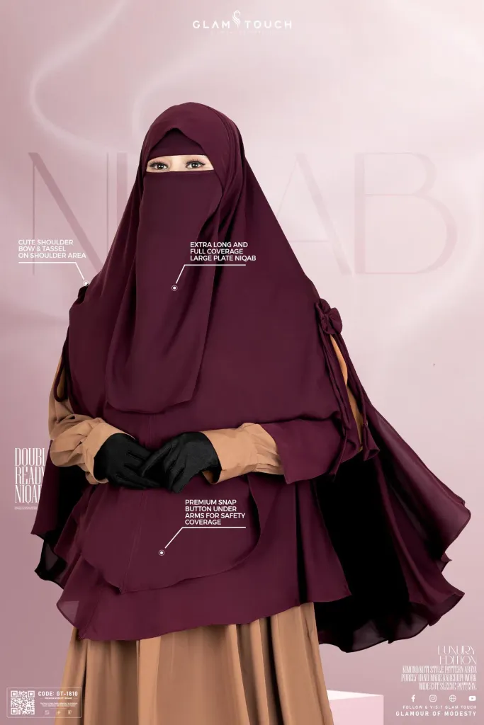 LEYA DOUBLE LAYER READY HIJAB-NIQAB SET | GT-1810