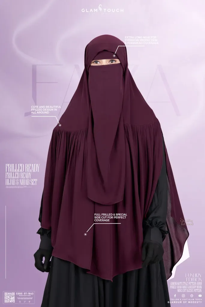 AANIA INSTANT FRILL HIJAB & NIQAB SET | GT-1843