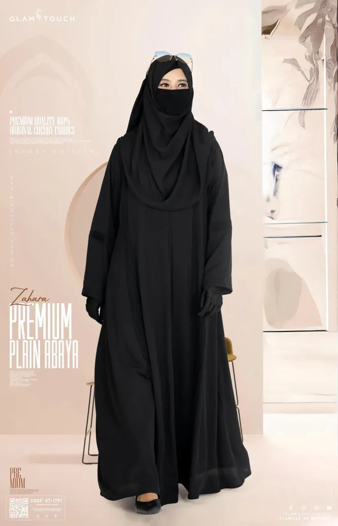 ABAYA ZAHRA PLEATED PLAIN ABAYA | GT-1797