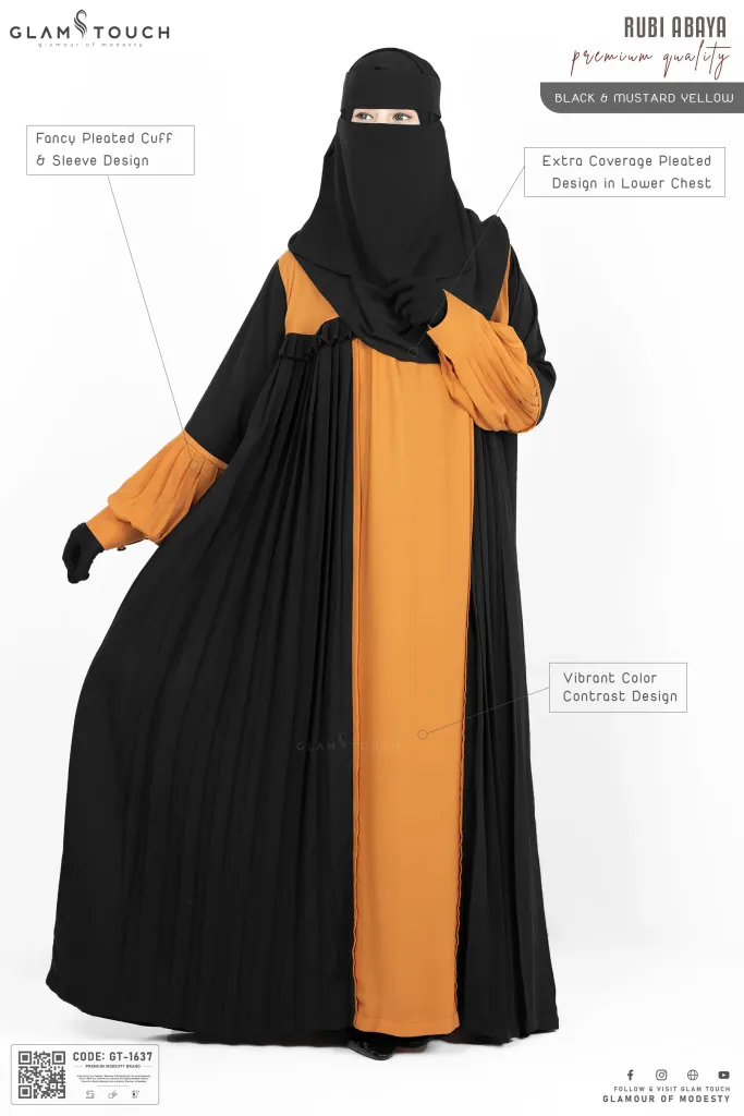 RUBI CONTRAST ABAYA | GT-1637