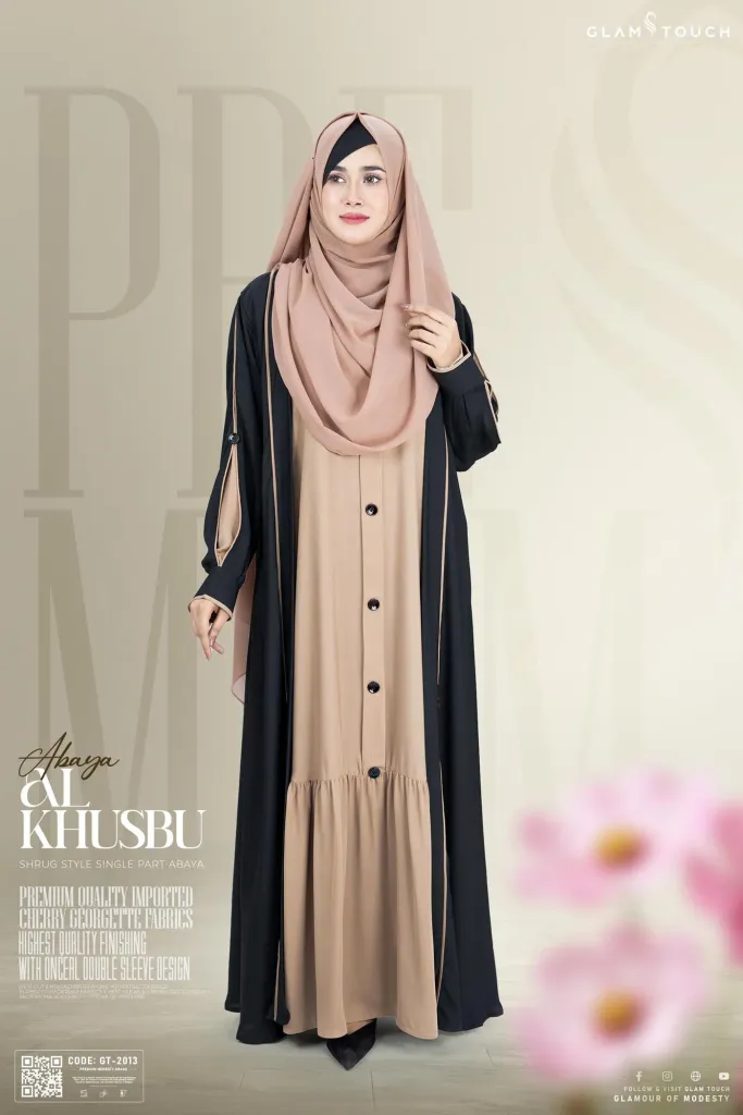 ABAYA AL-KHUSBU-SHRUG STYLE SINGLE PART ABAYA | GT-2013