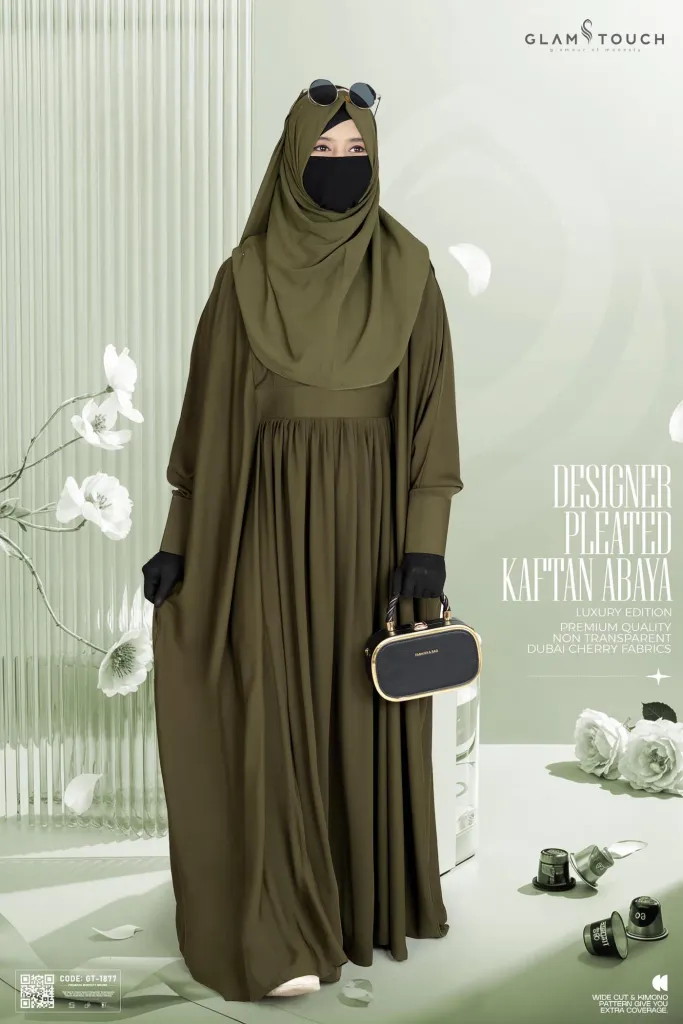 DESIGNER PLEATED KAFTAN ABAYA | GT-1877