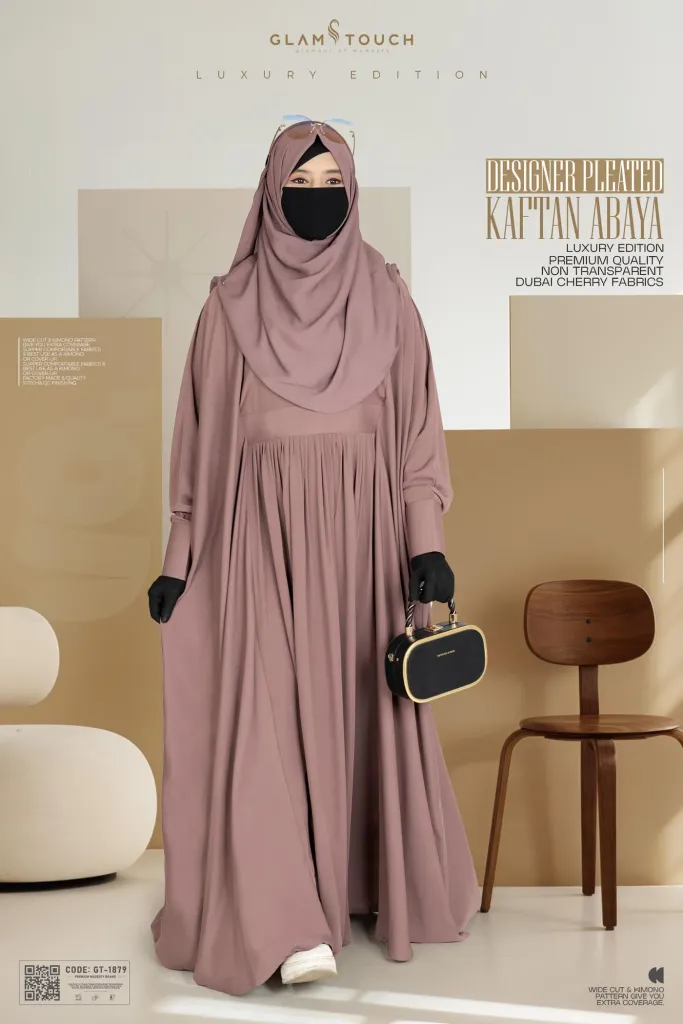 DESIGNER PLEATED KAFTAN ABAYA | GT-1879