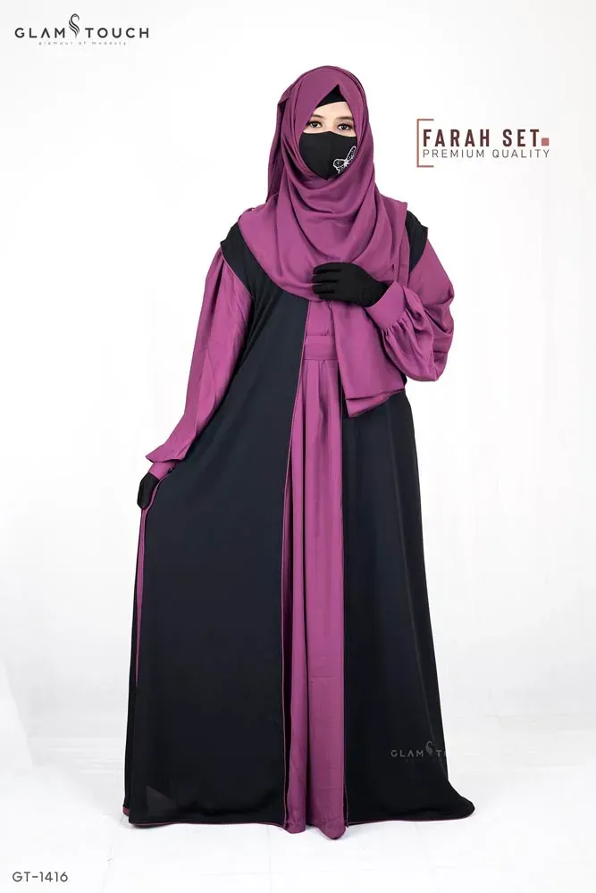 FARAH - 3 PART ABAYA SET | GT-1416