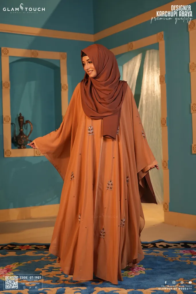 DESIGNER KARCHUPI INNER ATTACHED KAFTAN ABAYA | GT-1907