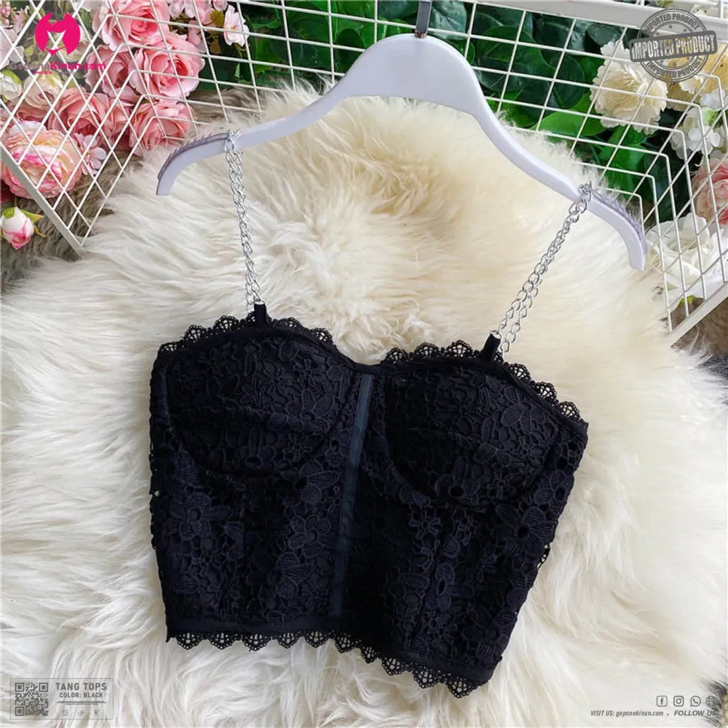 Lace Style Young Lady Tan Tops , beach tops | Tang Tops