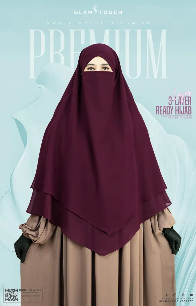 MEHER 3 LAYER READY HIJAB | GT-2048