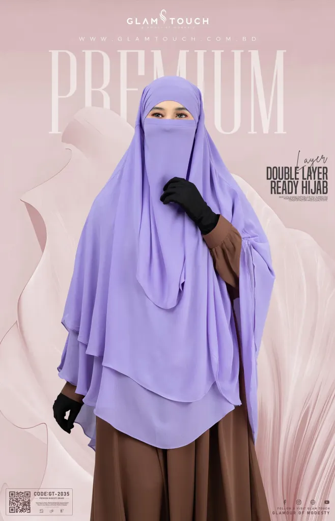 WAFA DOUBLE LAYER READY HIJAB AND NIQAB | GT-2035