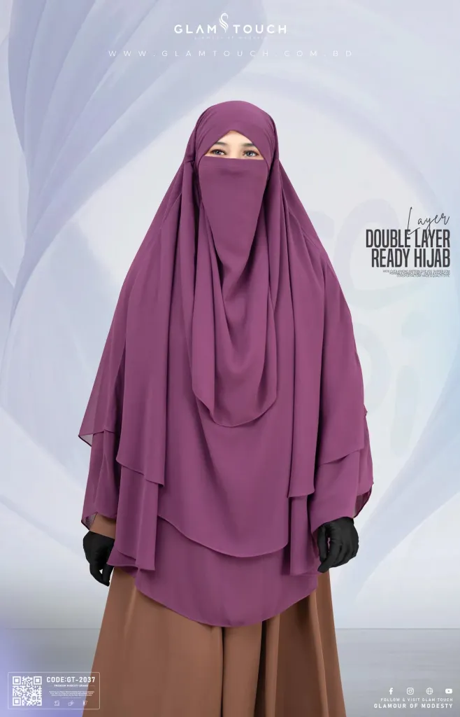 WAFA DOUBLE LAYER READY HIJAB AND NIQAB | GT-2037