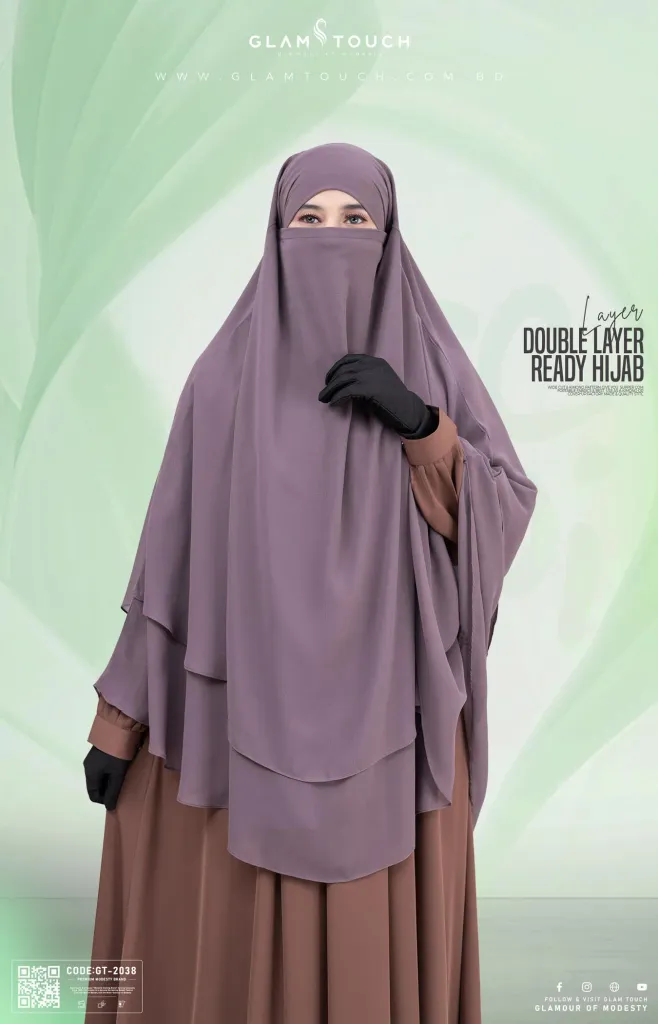 WAFA DOUBLE LAYER READY HIJAB AND NIQAB | GT-2038