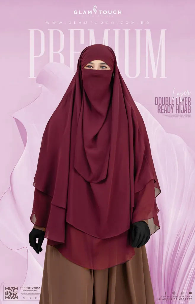 WAFA DOUBLE LAYER READY HIJAB AND NIQAB | GT-2056