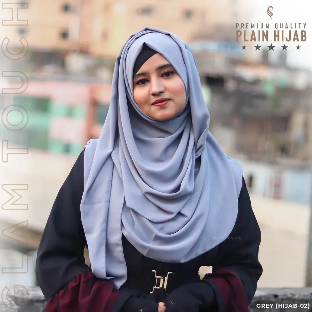 FULL COVERAGE PLAIN HIJAB | GREY