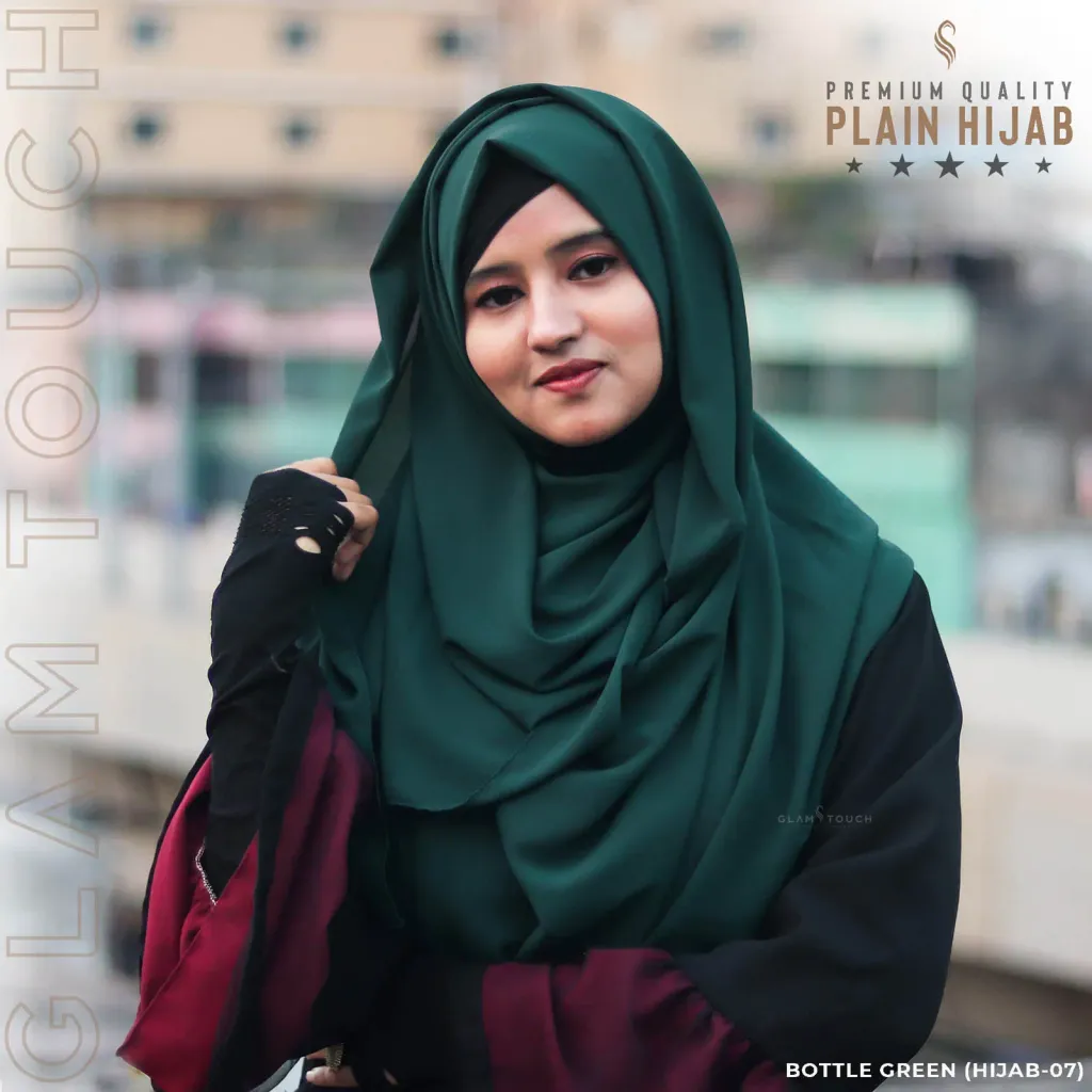 FULL COVERAGE PLAIN HIJAB | BOTTLE GREEN
