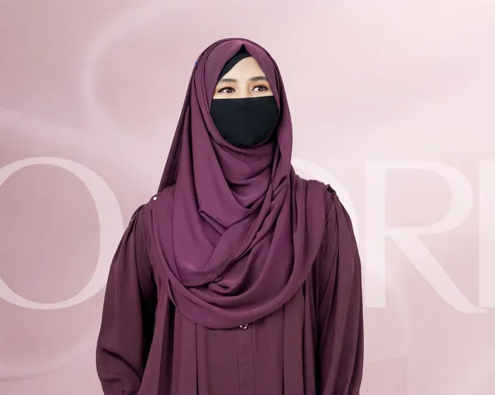 FULL COVERAGE PLAIN HIJAB - CHERRY FABRIC | WINE