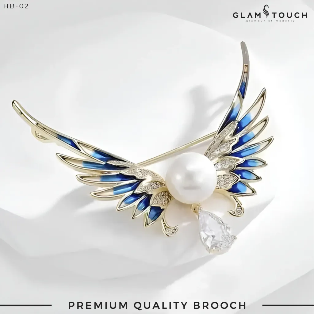 Angel Wings Pearl Brooch | HB-02