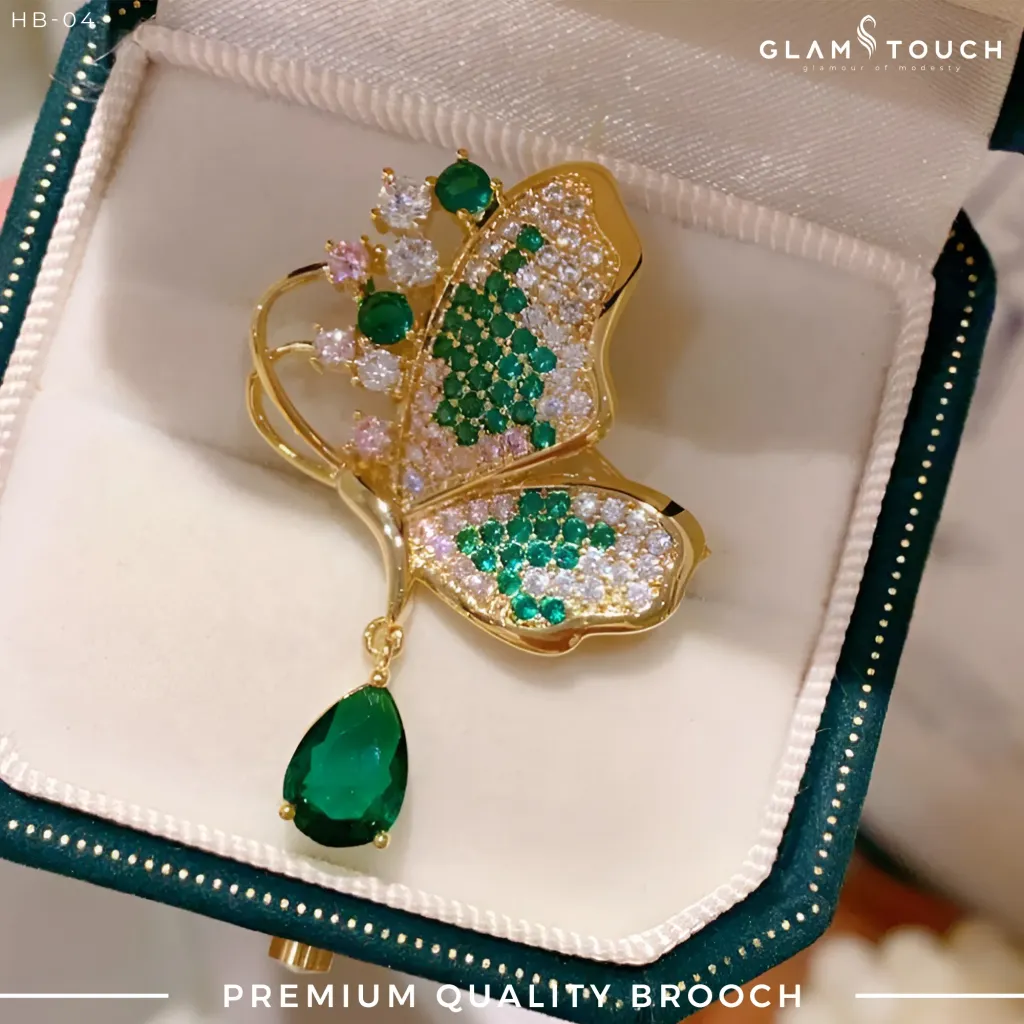 Emerald Grace Butterfly Brooch | HB-04