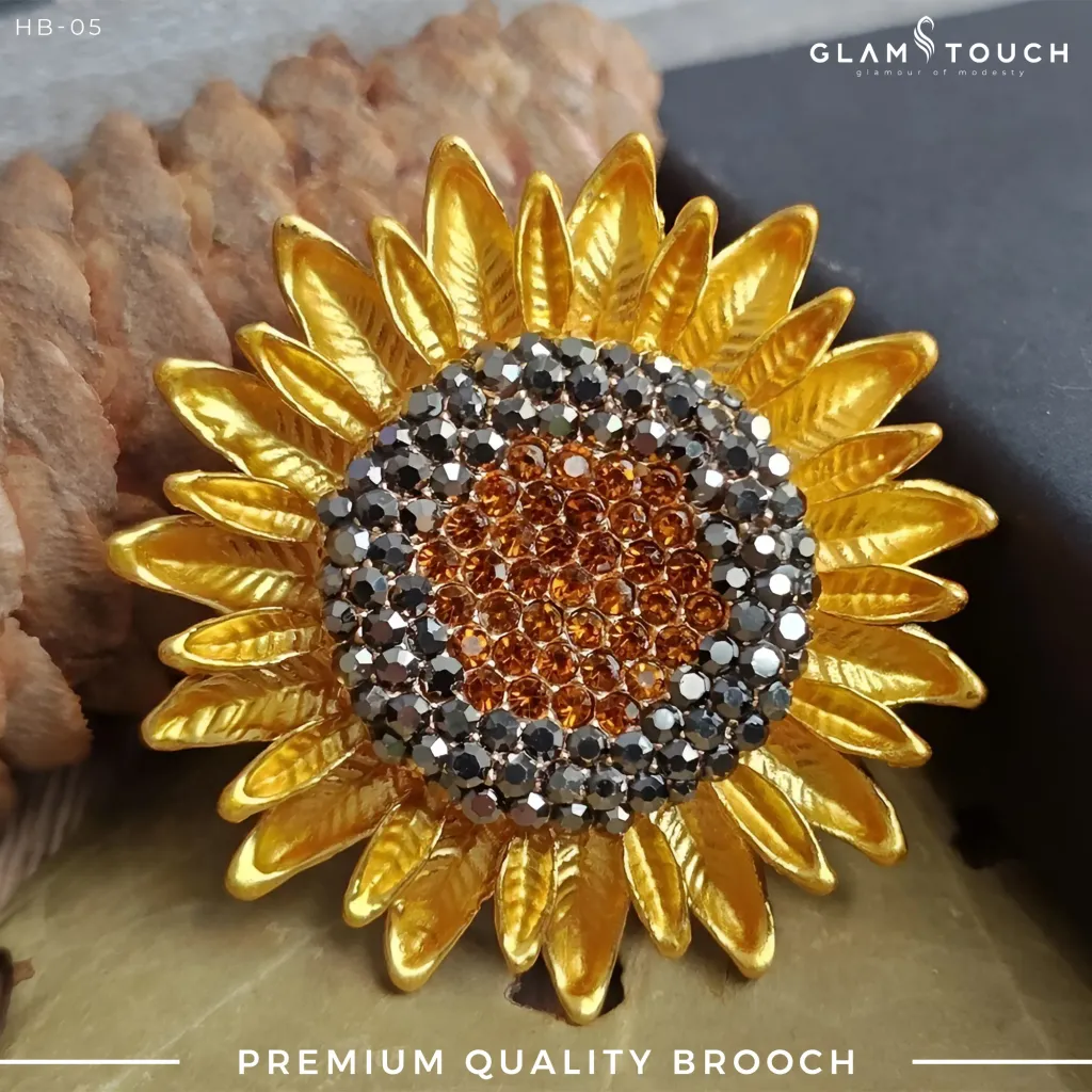 Golden Bloom Sunflower Brooch | HB-05