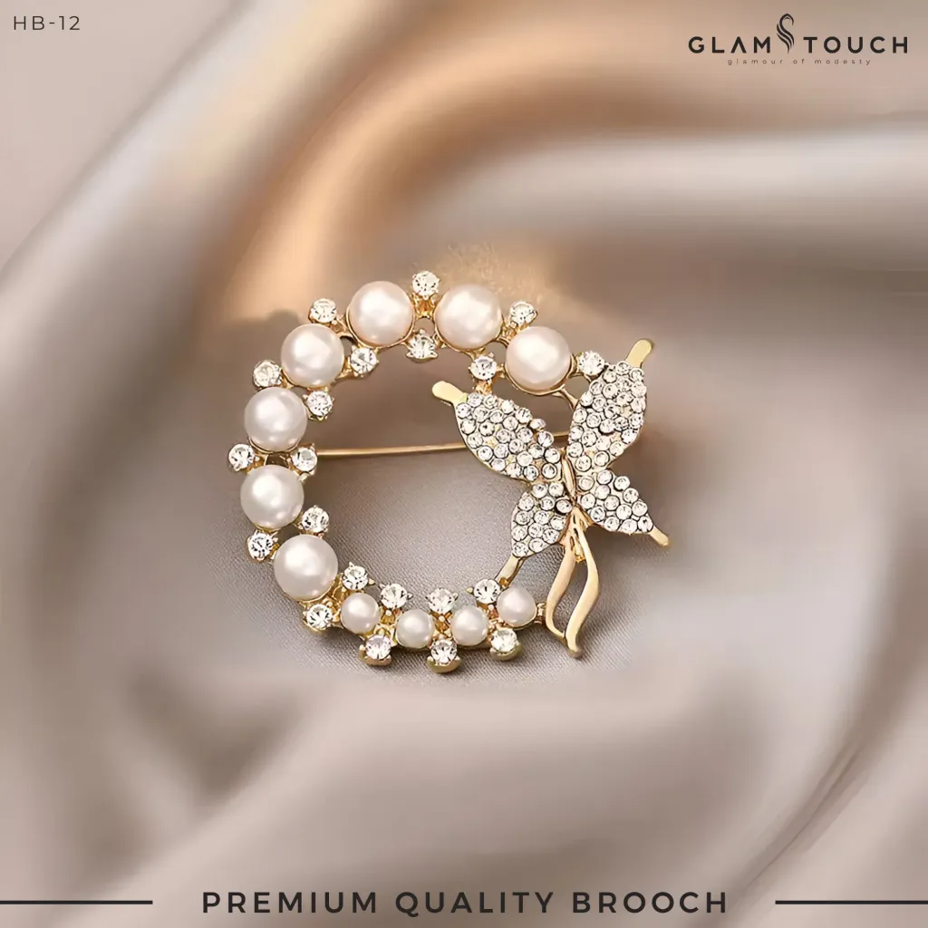 Charming Pearl Butterfly Brooch | HB-12