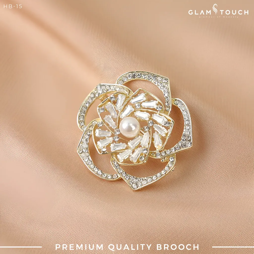 Luxurious Crystal Flower Brooch | HB-15
