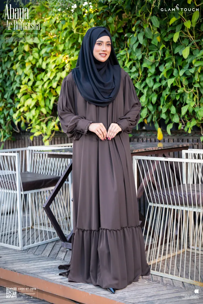 ABAYA AR-RUMAISHA PREMIUM SNAP BUTTON ABAYA | GT-2098
