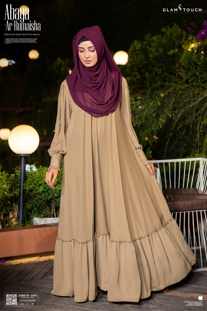 ABAYA AR-RUMAISHA PREMIUM SNAP BUTTON ABAYA | GT-2097