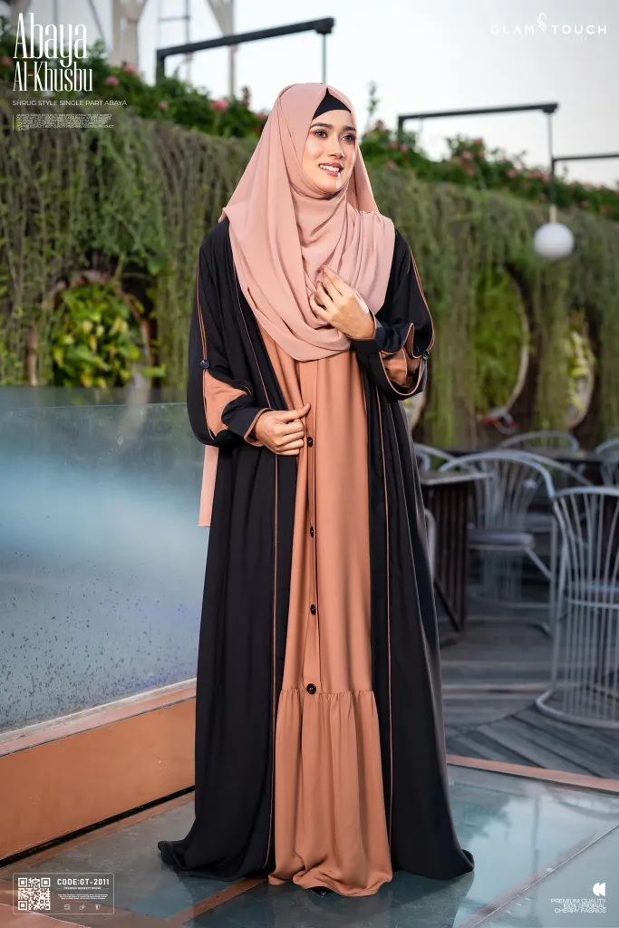 ABAYA AL-KHUSBU-SHRUG STYLE SINGLE PART ABAYA