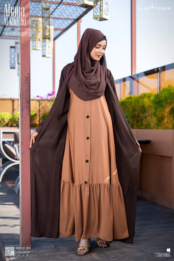ABAYA AL-KHUSBU-SHRUG STYLE SINGLE PART ABAYA | GT-2014