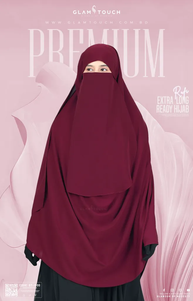 RUFI-EXTRA LONG INSTANT READY HIJAB & NIQAB SET | GT-1300