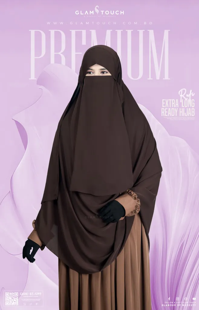 RUFI-EXTRA LONG INSTANT READY HIJAB & NIQAB SET | GT-1297