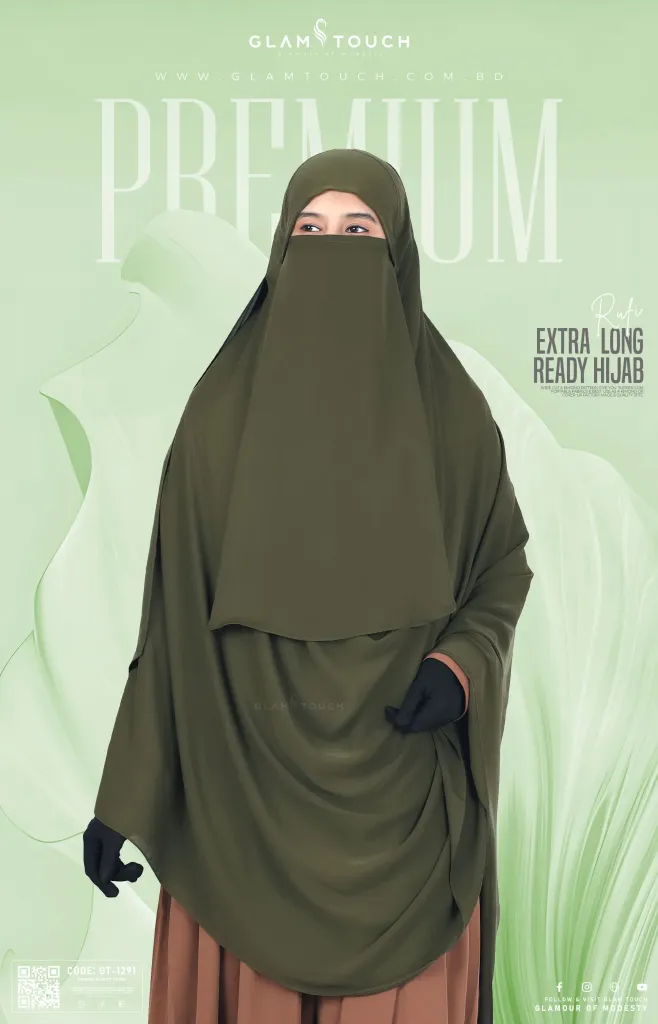 RUFI-EXTRA LONG INSTANT READY HIJAB & NIQAB SET | GT-1291