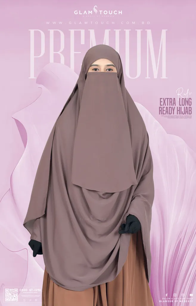 RUFI-EXTRA LONG INSTANT READY HIJAB & NIQAB SET | GT-1290