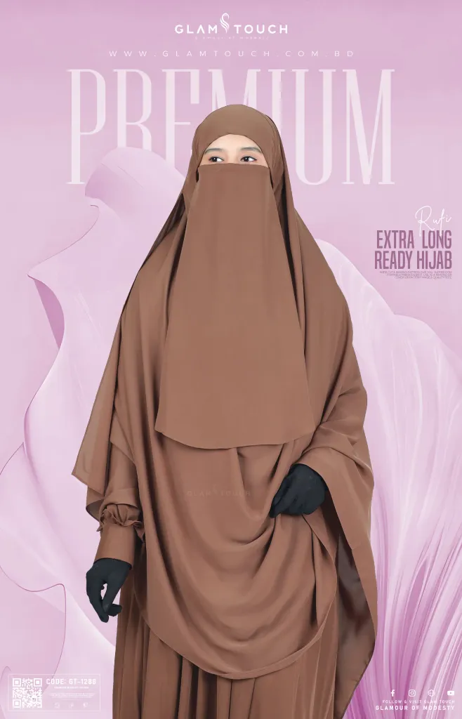 RUFI-EXTRA LONG INSTANT READY HIJAB & NIQAB SET | GT-1288