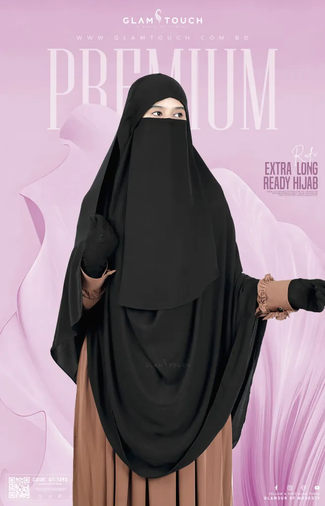 RUFI-EXTRA LONG INSTANT READY HIJAB & NIQAB SET | GT-1293