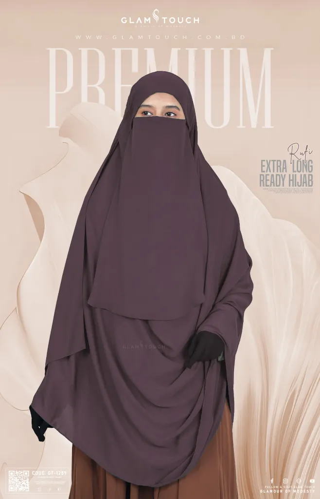 RUFI-EXTRA LONG INSTANT READY HIJAB & NIQAB SET | GT-1289