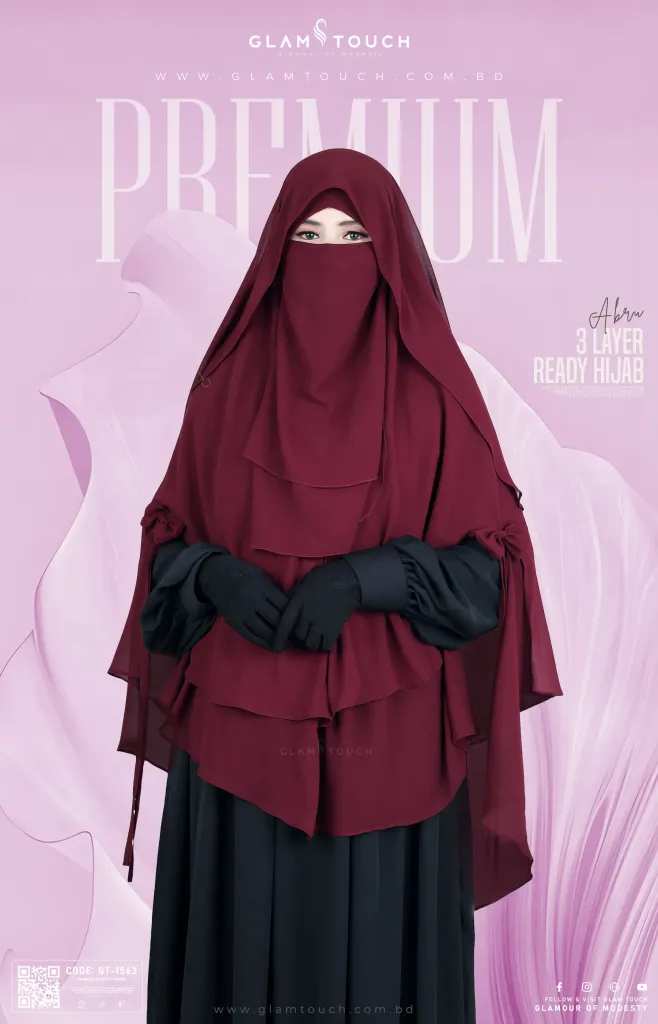 ABRU 3 LAYER HIJAB NIQAB SET | GT-1563