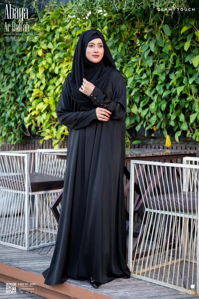 ABAYA AR-RAFI'AH-PREMIUM SLEEVE BUTTON ABAYA
