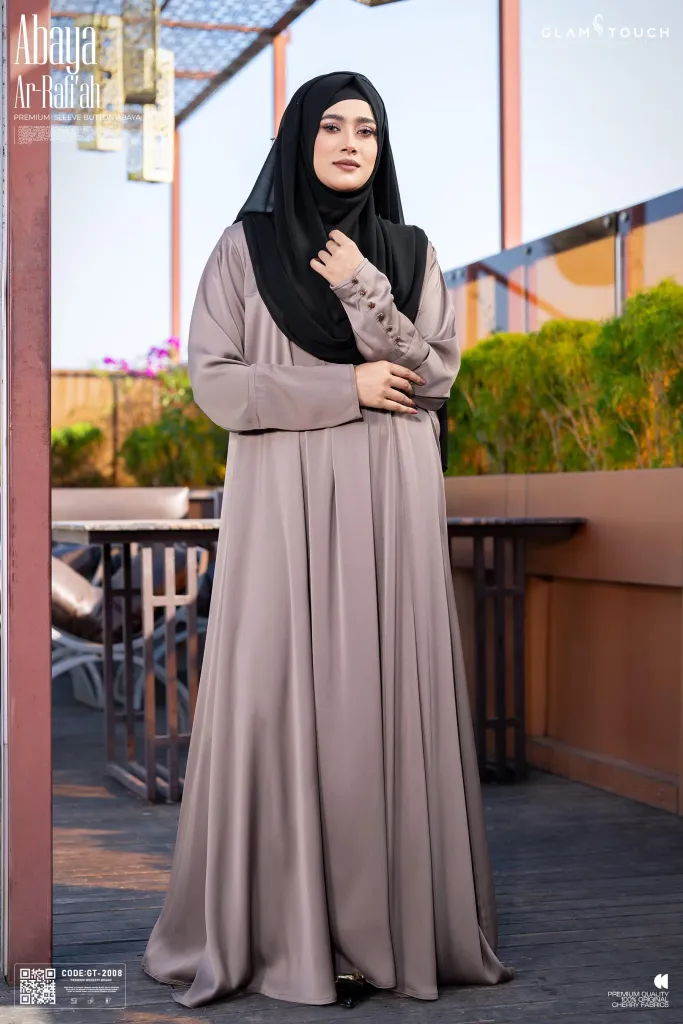 ABAYA AR-RAFI'AH-PREMIUM SLEEVE BUTTON ABAYA | GT-2008