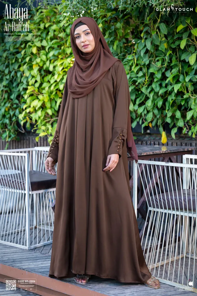 ABAYA AR-RAFI'AH-PREMIUM SLEEVE BUTTON ABAYA | GT-2006