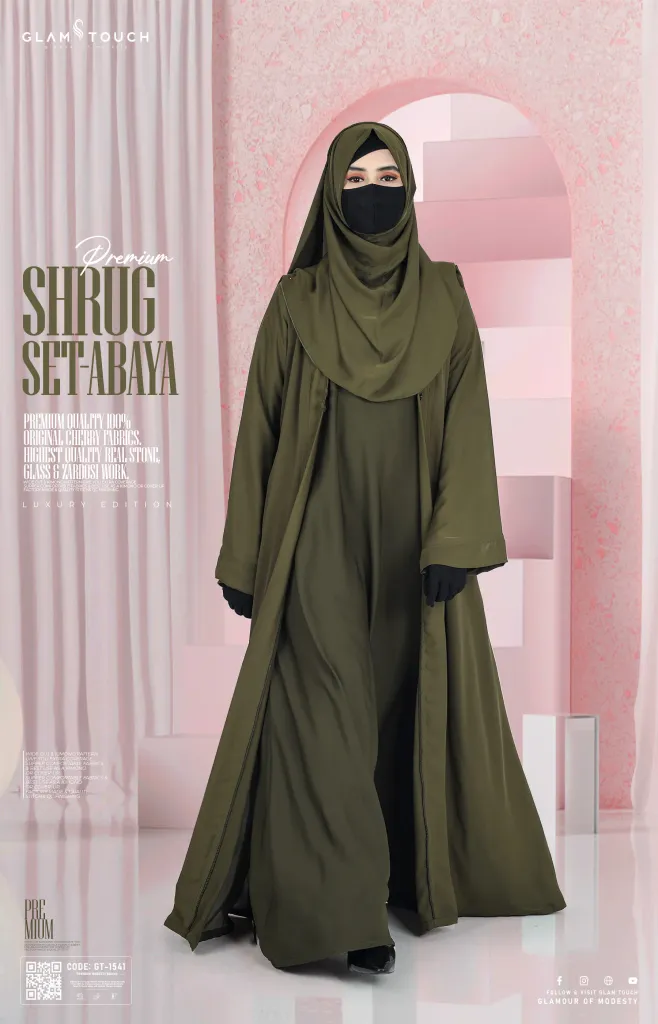 PREMIUM SHRUG ABAYA - 3 PART SET | GT-1541