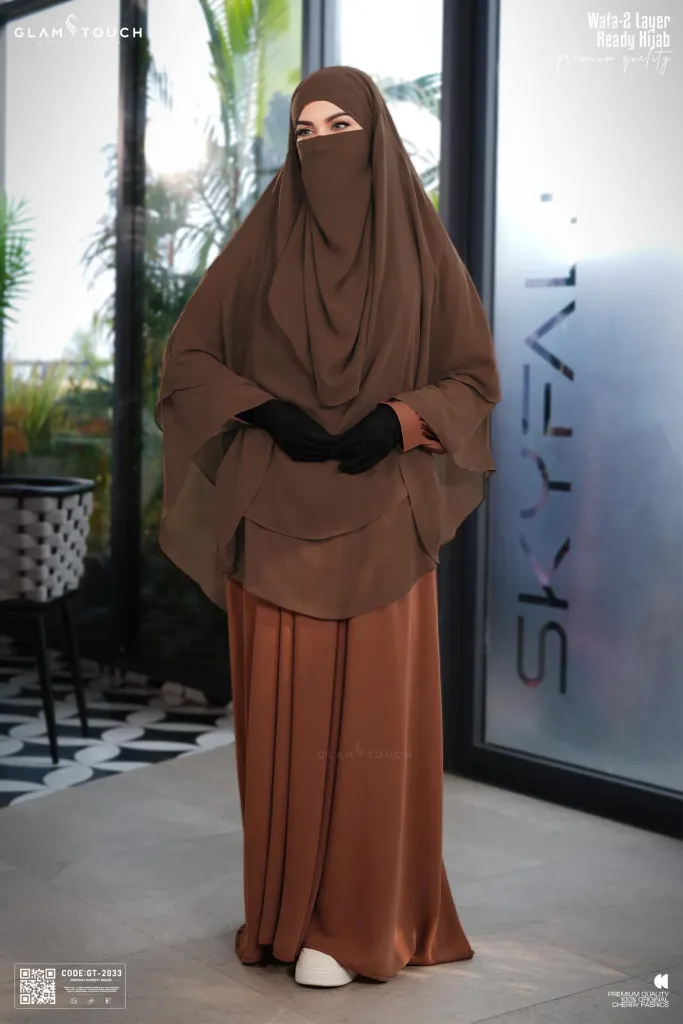 WAFA DOUBLE LAYER READY HIJAB AND NIQAB | GT-2033