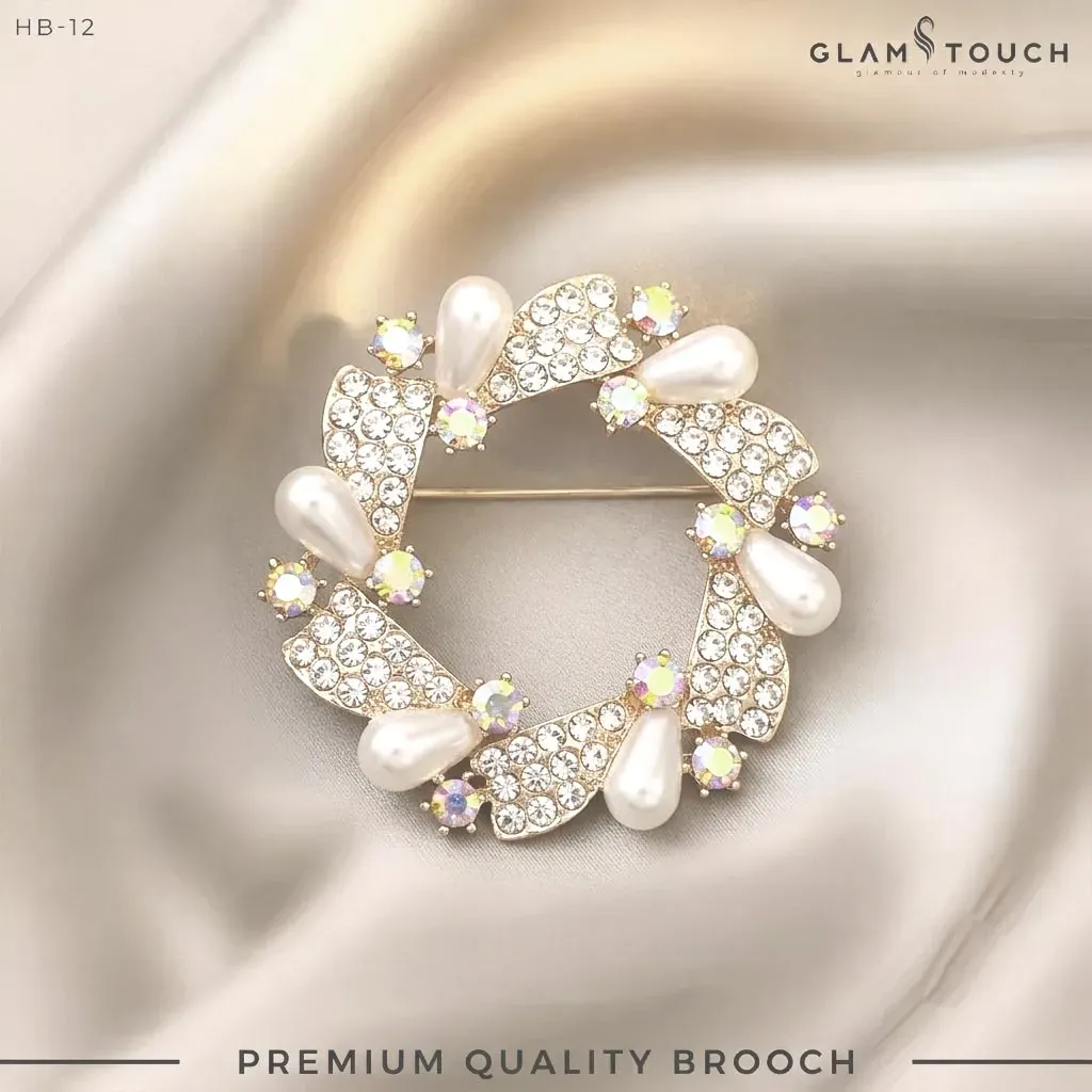 Pearl & Stone Brooch | HB-16