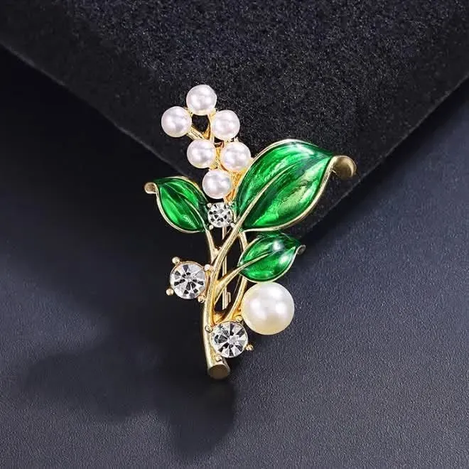 Lily Of The Valley Pearl Brooch | HB-22