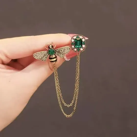 Rerto Bee Crystal Brooch | HB-24